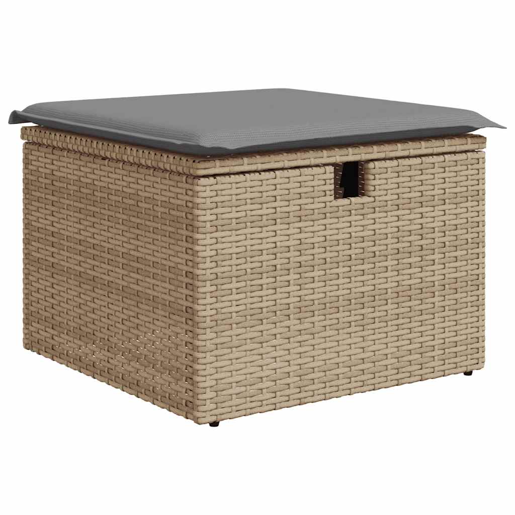sofasæt til haven 8 dele med hynder polyrattan akacietræ beige