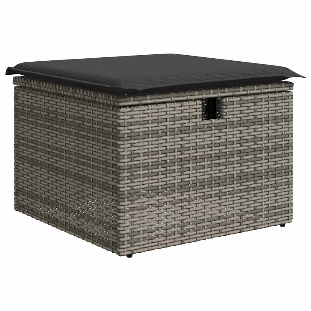 sofasæt til haven 9 dele med hynder polyrattan akacietræ grå