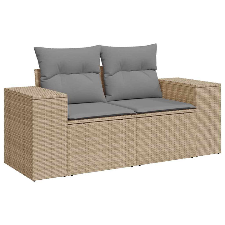 sofasæt til haven 5 dele med hynder polyrattan og akacie beige