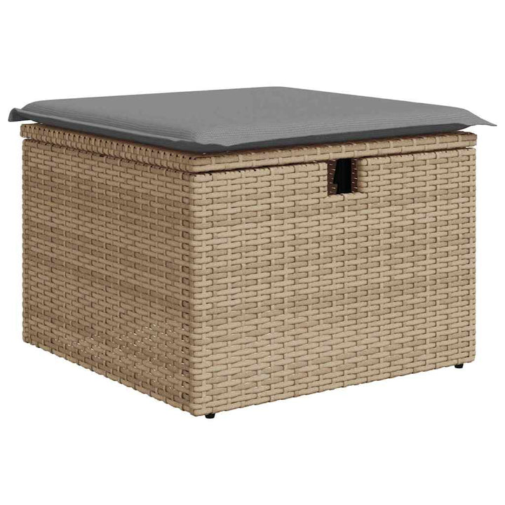 sofasæt til haven 9 dele med hynder polyrattan akacietræ beige