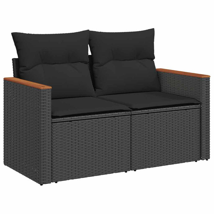 sofasæt til haven 8 dele med hynder polyrattan sort