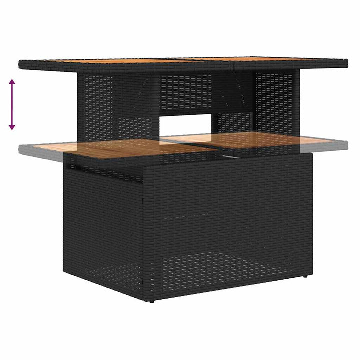 sofasæt til haven 8 dele med hynder polyrattan sort