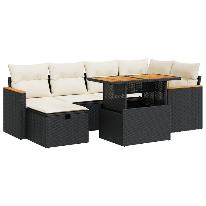 sofasæt til haven 8 dele med hynder polyrattan sort