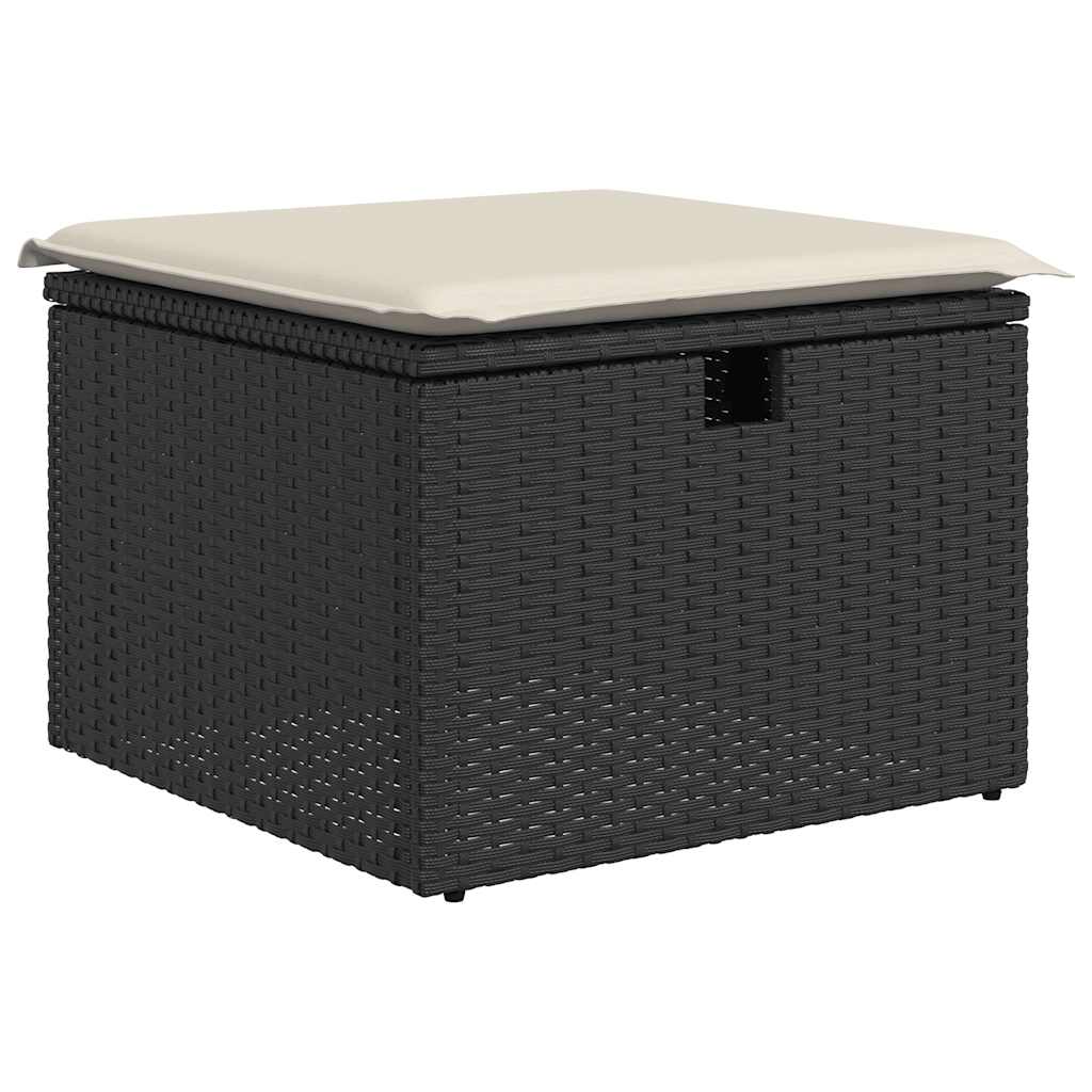 sofasæt til haven 8 dele med hynder polyrattan sort