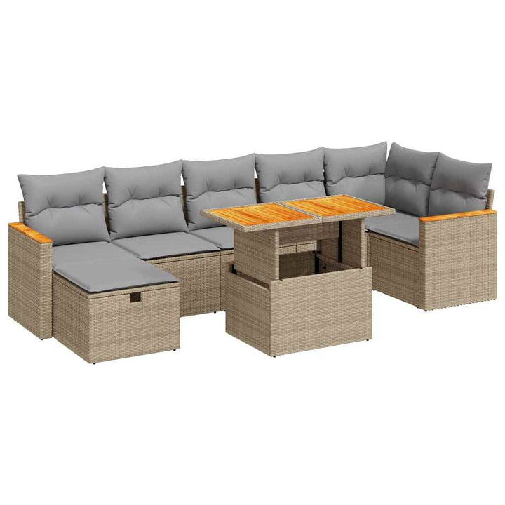 sofasæt til haven 5 dele med hynder polyrattan beige