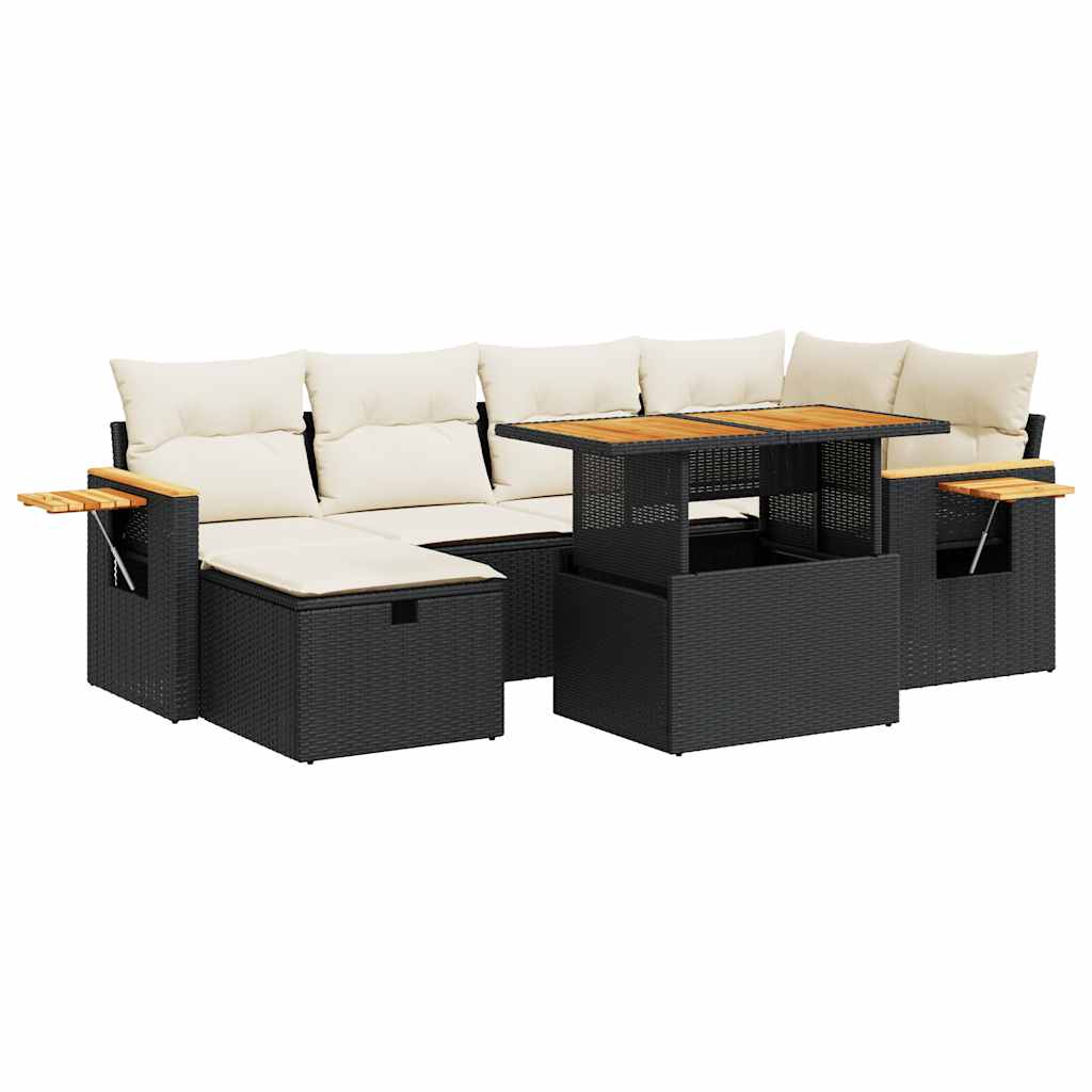 sofasæt til haven 8 dele med hynder polyrattan sort
