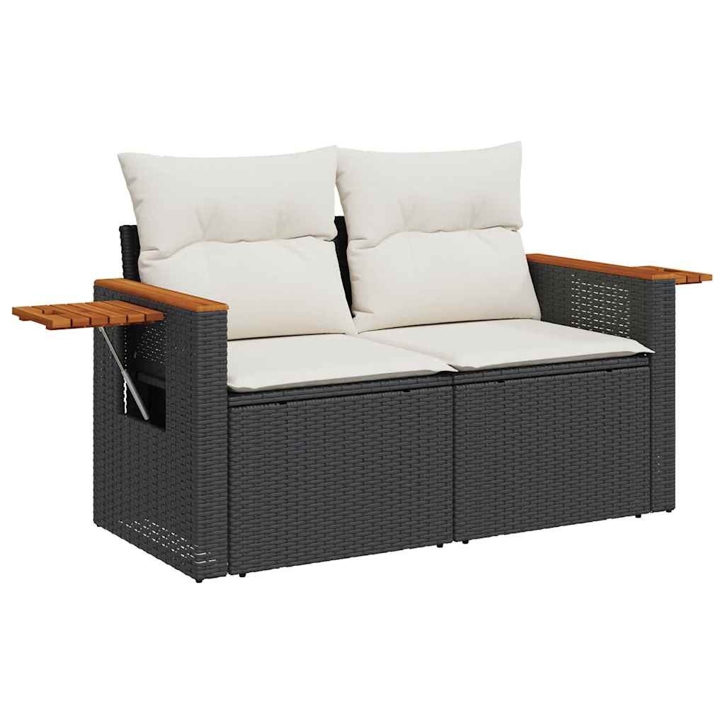 sofasæt til haven 8 dele med hynder polyrattan sort