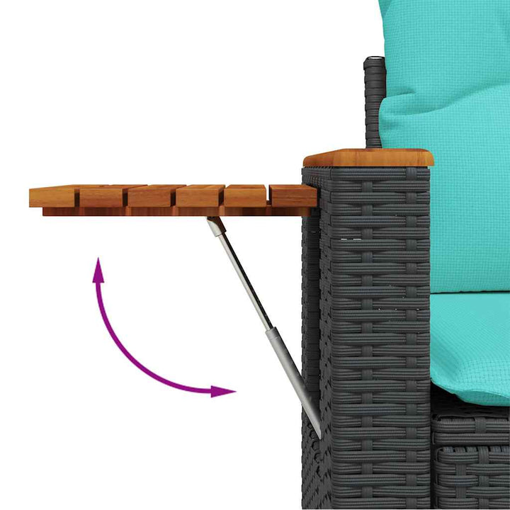 sofasæt til haven 7 dele med hynder polyrattan akacietræ brun