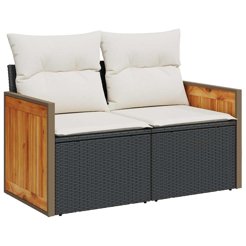 sofasæt til haven 8 dele med hynder polyrattan sort