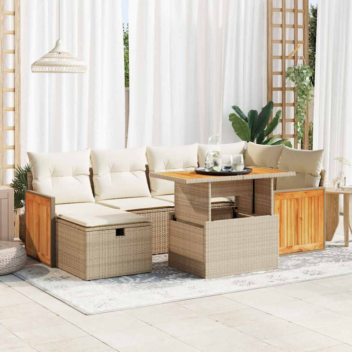 sofasæt til haven 8 dele med hynder polyrattan beige