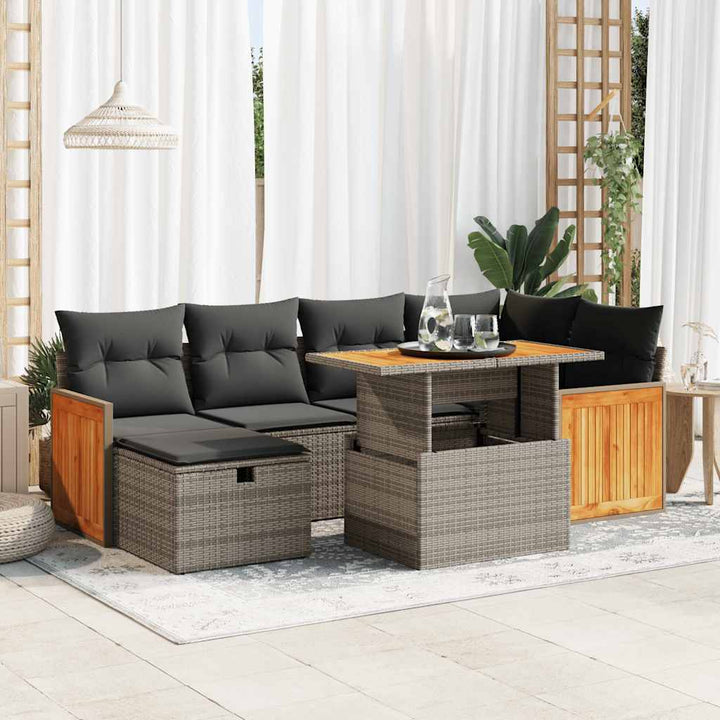 sofasæt til haven 8 dele med hynder polyrattan grå