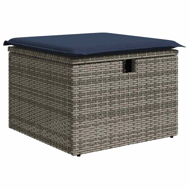 sofasæt til haven 7 dele med hynder polyrattan akacietræ grå