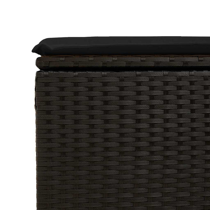 sofasæt til haven 2 dele med hynder polyrattan akacietræ sort
