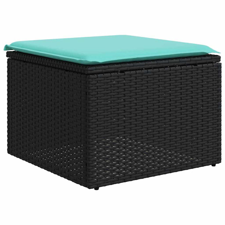 sofasæt til haven 2 dele med hynder polyrattan akacietræ sort