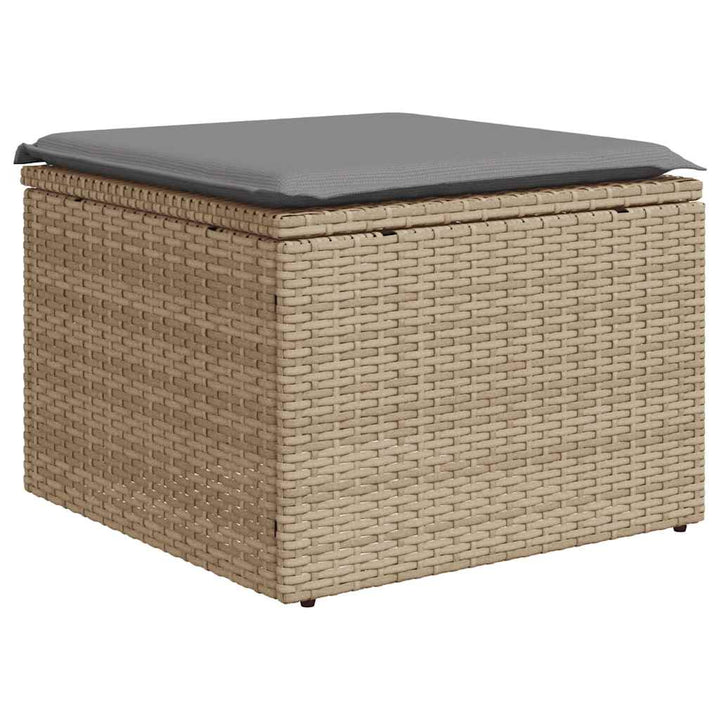 sofasæt til haven 2 dele med hynder polyrattan akacietræ beige