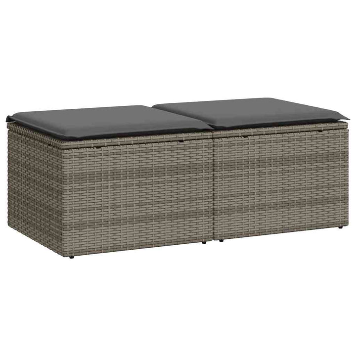 sofasæt til haven 2 dele med hynder polyrattan akacietræ grå