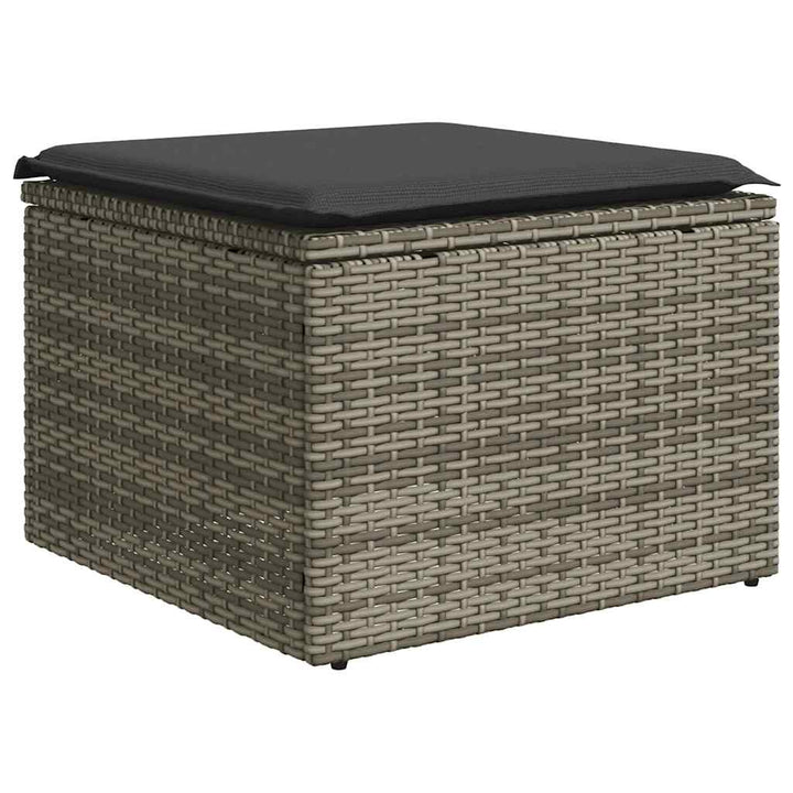 sofasæt til haven 2 dele med hynder polyrattan akacietræ grå
