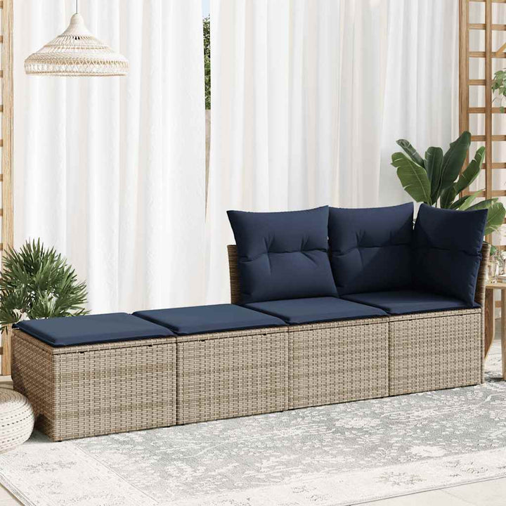 sofasæt til haven 2 dele med hynder polyrattan akacietræ grå