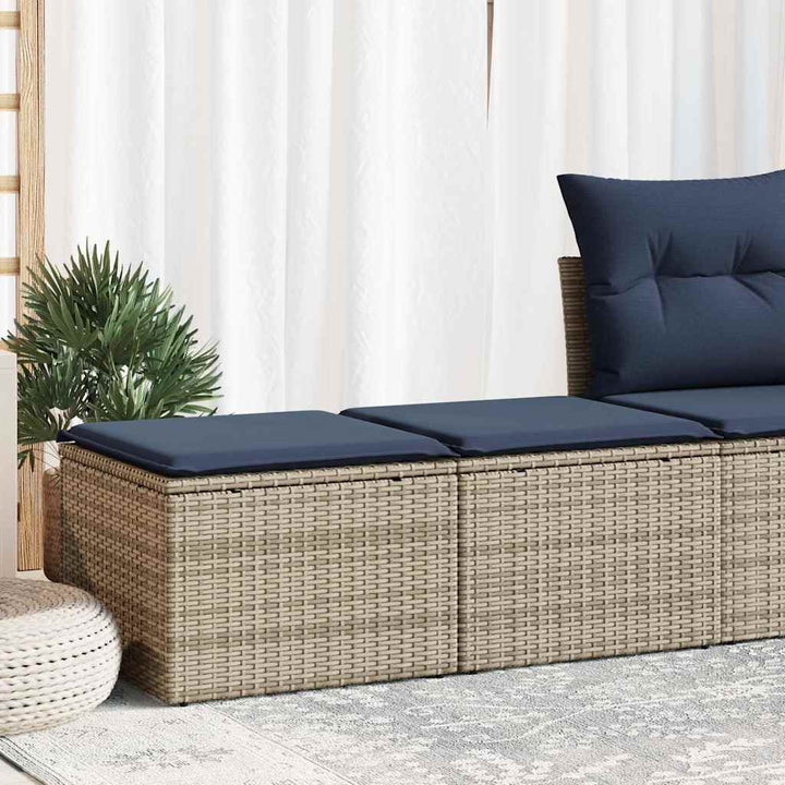 sofasæt til haven 2 dele med hynder polyrattan akacietræ grå