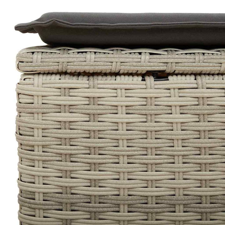 sofasæt til haven 2dele med hynder polyrattan akacietræ lysegrå