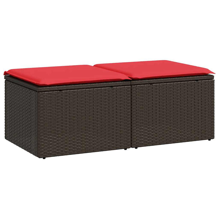 sofasæt til haven 2 dele med hynder polyrattan akacietræ brun