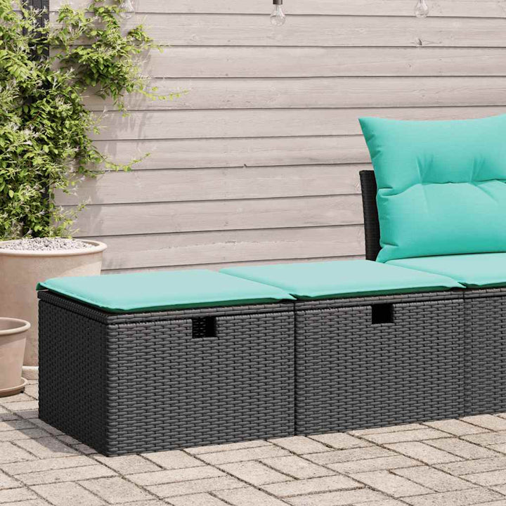 sofasæt til haven 2 dele med hynder polyrattan akacietræ sort