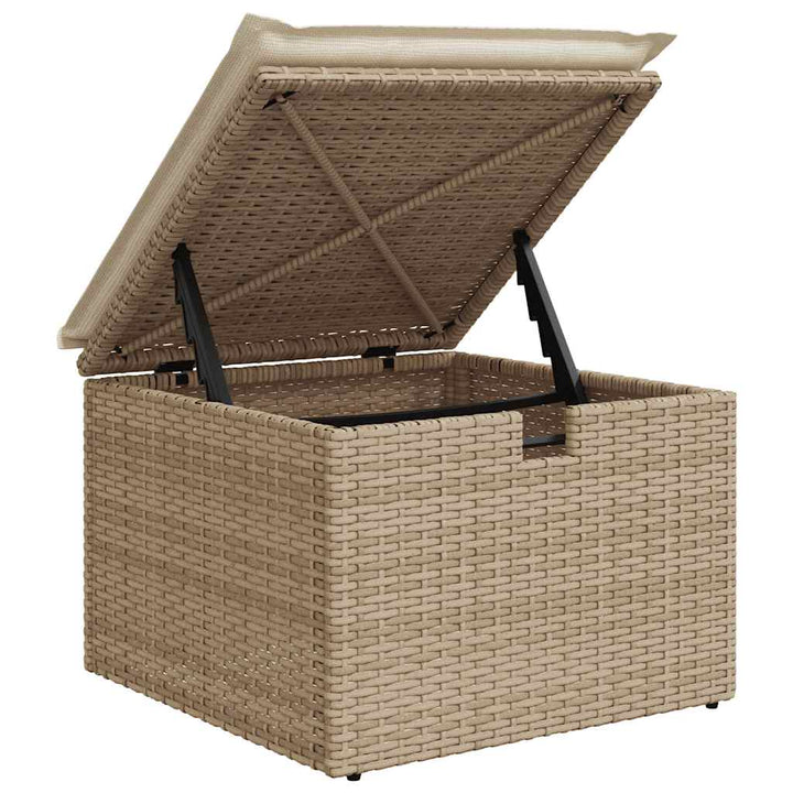 sofasæt til haven 2 dele med hynder polyrattan akacietræ beige