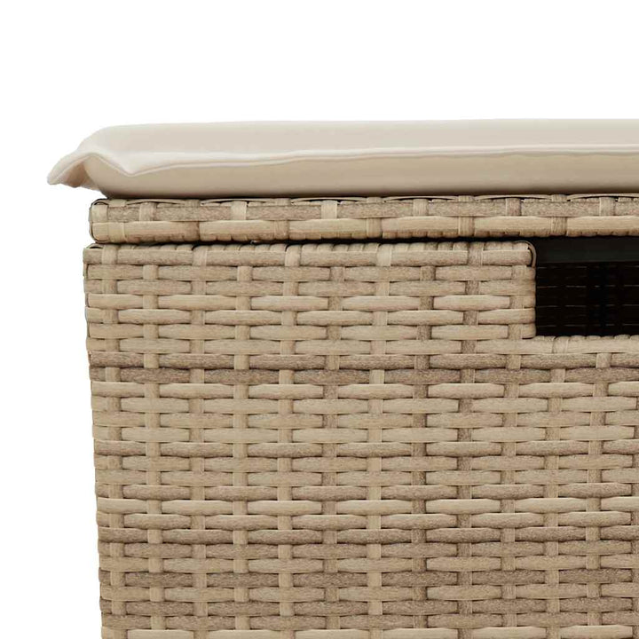 sofasæt til haven 2 dele med hynder polyrattan akacietræ beige
