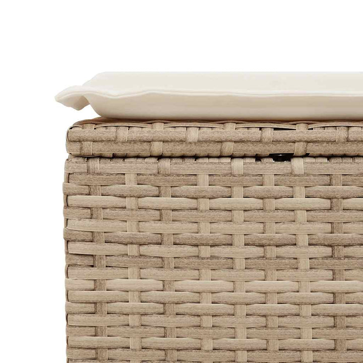 sofasæt til haven 2 dele med hynder polyrattan akacietræ beige