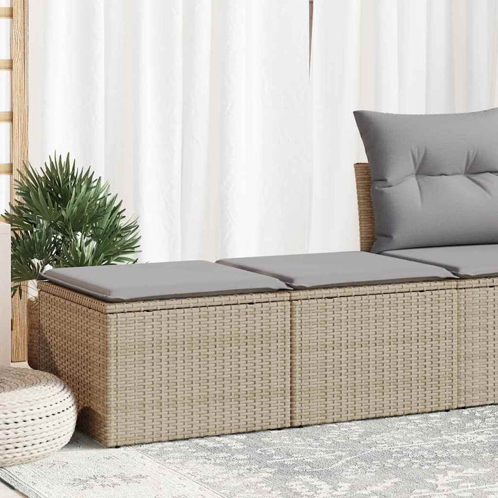 sofasæt til haven 2 dele med hynder polyrattan akacietræ beige