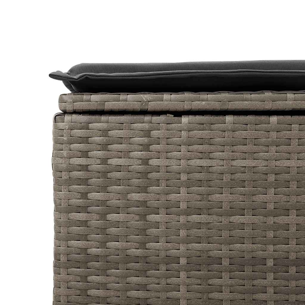 sofasæt til haven 2 dele med hynder polyrattan akacietræ grå