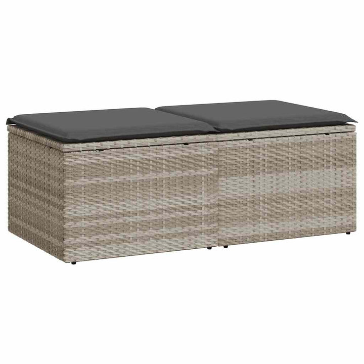 sofasæt til haven 2dele med hynder polyrattan akacietræ lysegrå