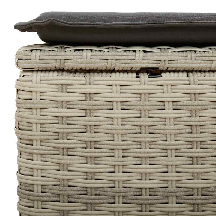sofasæt til haven 2dele med hynder polyrattan akacietræ lysegrå