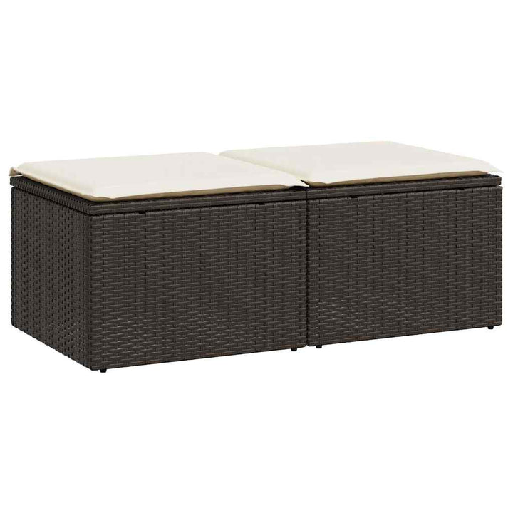 sofasæt til haven 2 dele med hynder polyrattan akacietræ brun