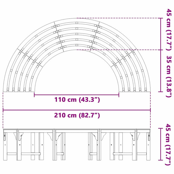 Træ Bænk 4 -Seater 210 x 80 x 45 cm Massiv Eucalyptus Træ
