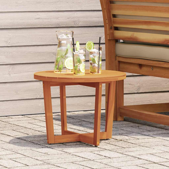 havesidebord rundt Ø55x40 cm massivt træ akacie