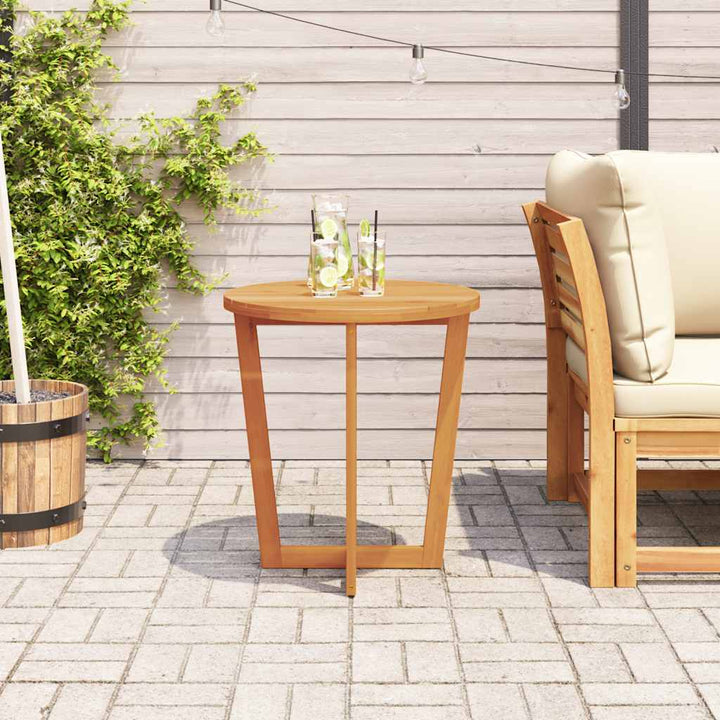 havesidebord rundt Ø70x75 cm massivt træ akacie