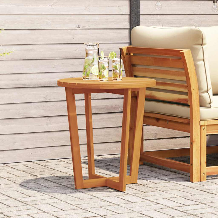 havesidebord rundt Ø70x75 cm massivt træ akacie