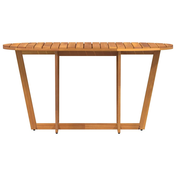 havespisebord ovalt 150x90x75 cm massivt træ akacie