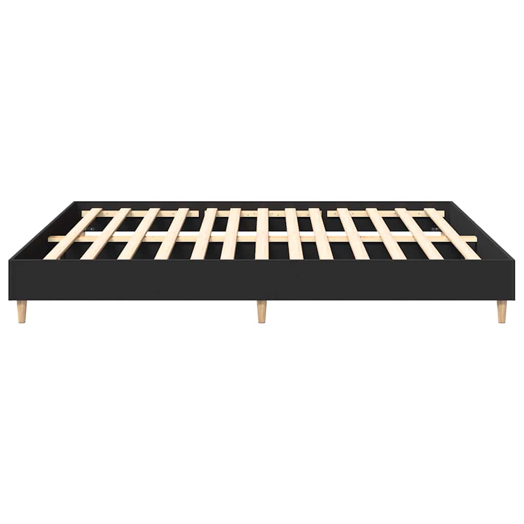 sengestel uden madras 200x200 cm konstrueret træ sort