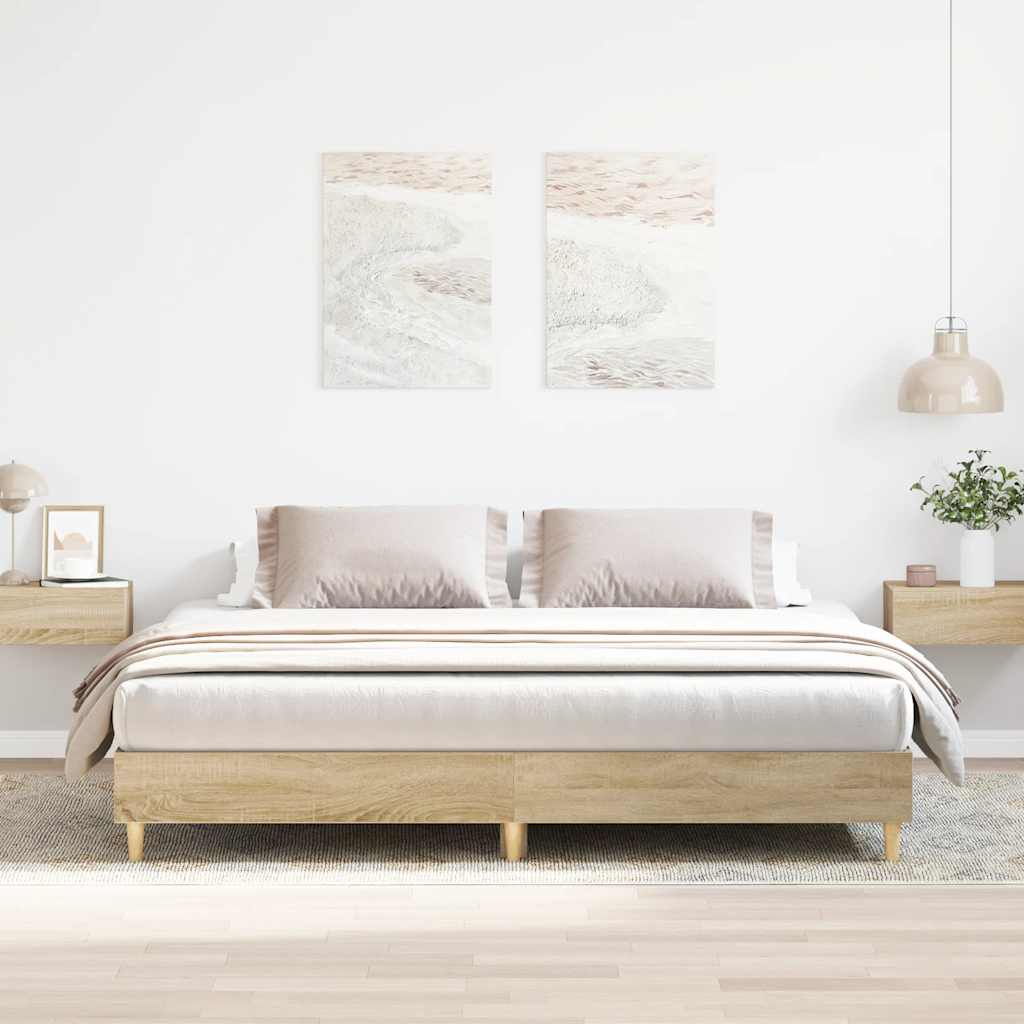 sengestel uden madras 200x200 cm konstrueret træ sonoma-eg