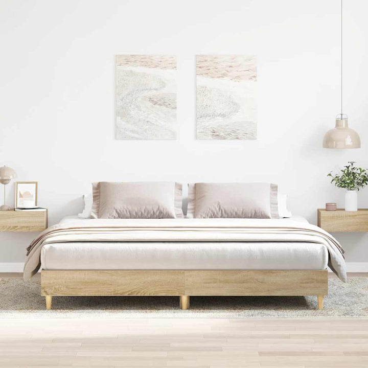 sengestel uden madras 200x200 cm konstrueret træ sonoma-eg