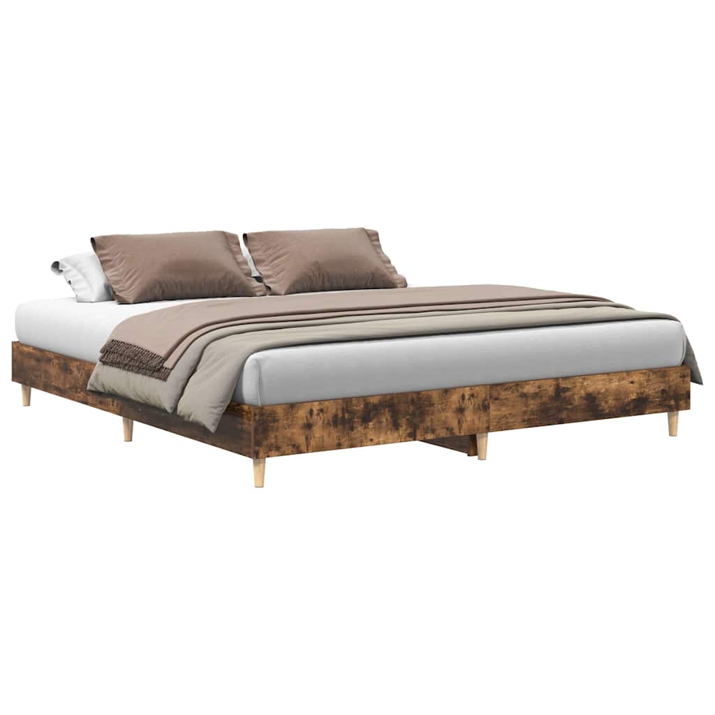 sengestel uden madras 200x200 cm konstrueret træ røget eg