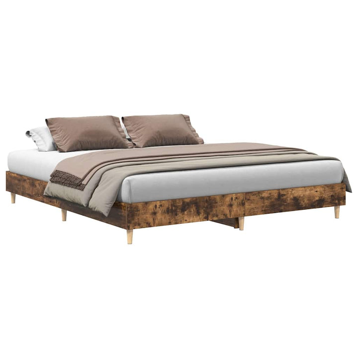 sengestel uden madras 200x200 cm konstrueret træ røget eg