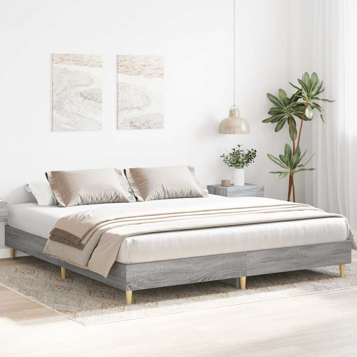 sengestel uden madras 200x200 cm konstrueret træ grå sonoma-eg