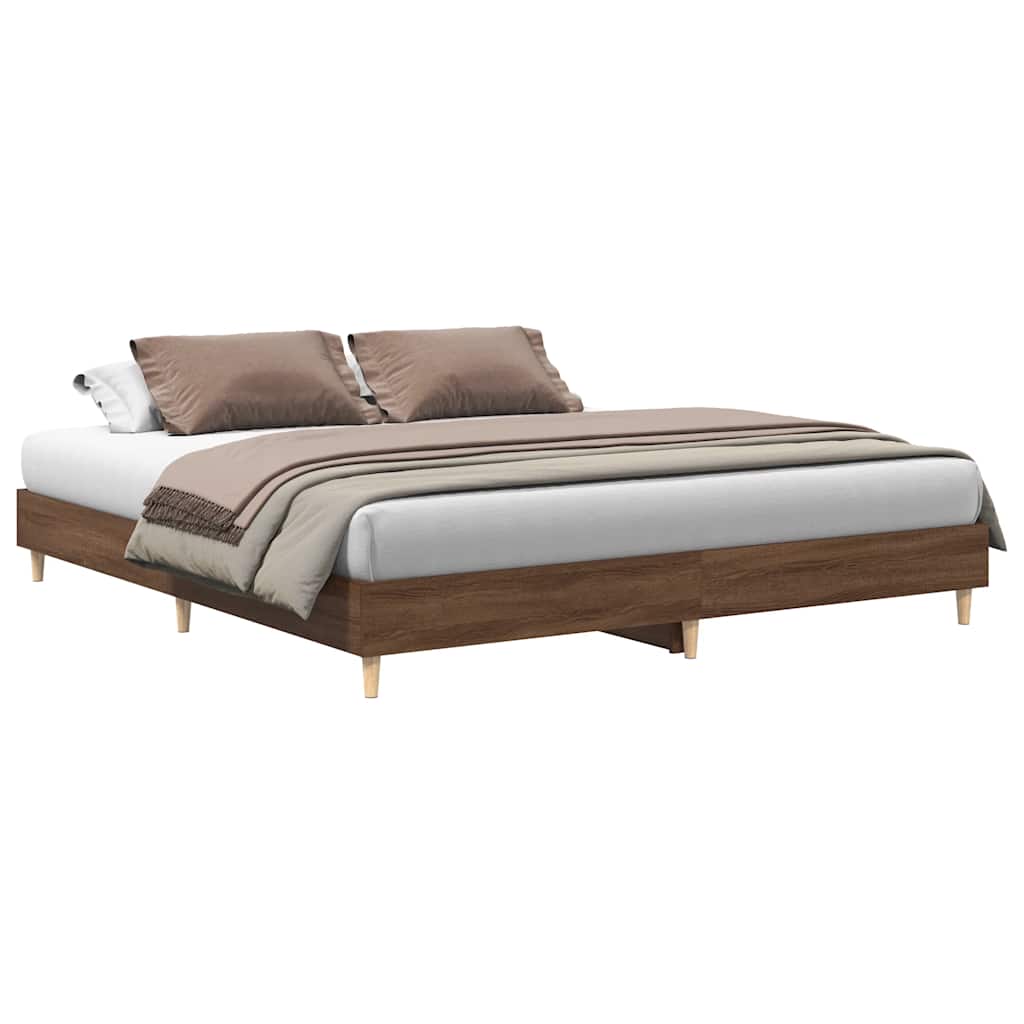 sengestel uden madras 200x200 cm konstrueret træ brun eg
