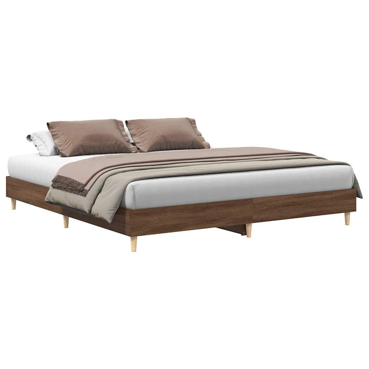 sengestel uden madras 200x200 cm konstrueret træ brun eg