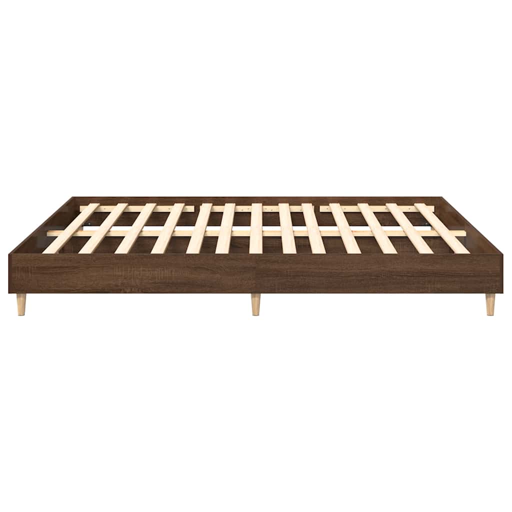 sengestel uden madras 200x200 cm konstrueret træ brun eg