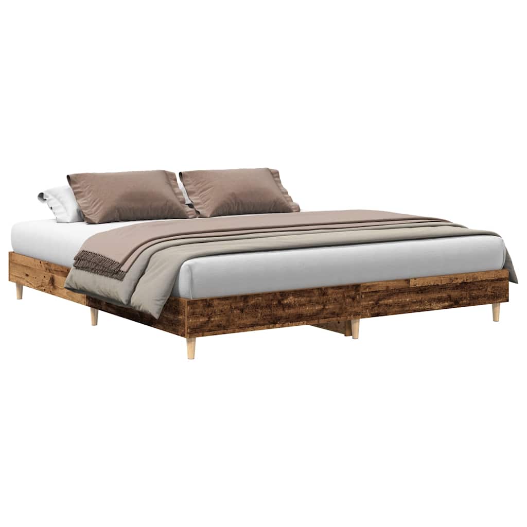 sengestel uden madras 200x200 cm konstrueret træ antikt træ