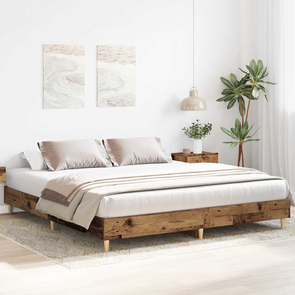 sengestel uden madras 200x200 cm konstrueret træ antikt træ